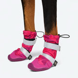 Botas de agua para perro, Zapatos impermeables para perro - Camuflaje Fucsia