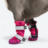 Botas de agua para perro, Zapatos impermeables para perro - Camuflaje Fucsia