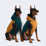 Chaqueta reversible verde y naranja