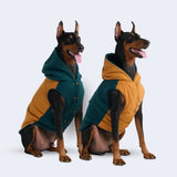 Chaqueta reversible verde y naranja