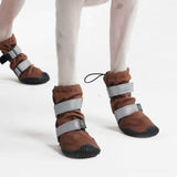 Botas para perros resistentes al agua con estructura flexible - Marrón