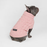 Suéter de punto de trenzas para perros - Rosa