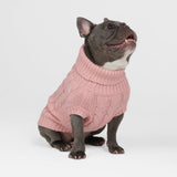 Suéter de punto de trenzas para perros - Rosa