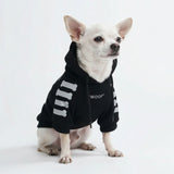 Sudadera con capucha para perro "WOOF" - Negra y reflectante
