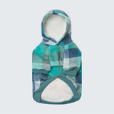 Sudadera de Terciopelo para Perros - Turquesa a Cuadros
