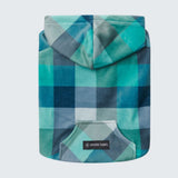 Sudadera de Terciopelo para Perros - Turquesa a Cuadros