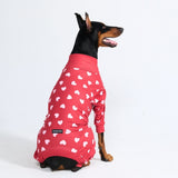 Pijama para Perros - Corazones Rojos