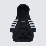 Sudadera con capucha para perro "WOOF" - Negra y reflectante