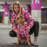 Sudadera a Cuadros para Humanos - Cuadros rosados