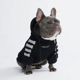 Sudadera con capucha para perro "WOOF" - Negra y reflectante