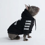 Sudadera con capucha para perro "WOOF" - Negra y reflectante