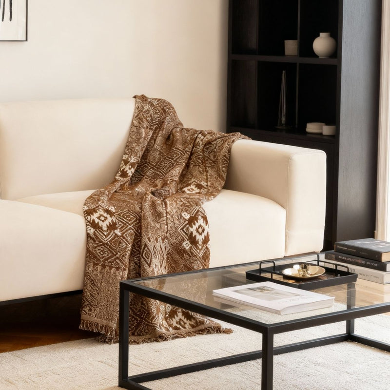 Funda de sofá – Marrón Boho Rústico