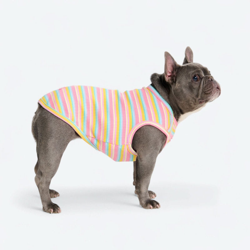 Camiseta a rayas - Rosa Amarillo