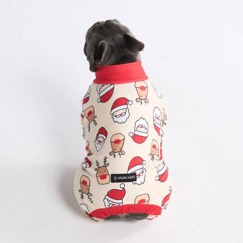 Pijama de Navidad para perro - Santa y Rodolfo