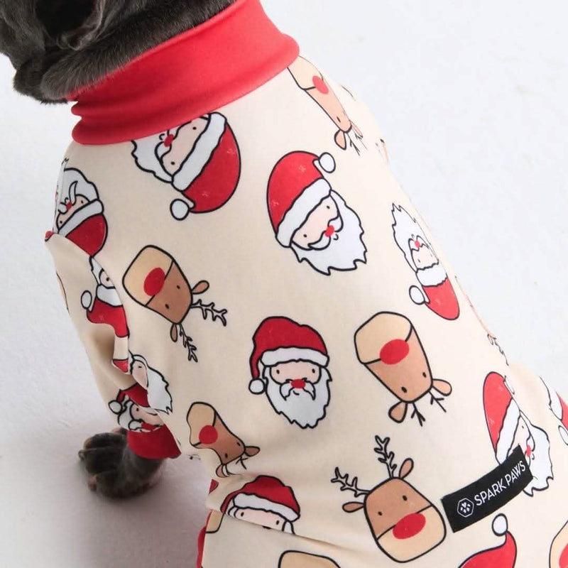 Pijama de Navidad para perro - Santa y Rodolfo