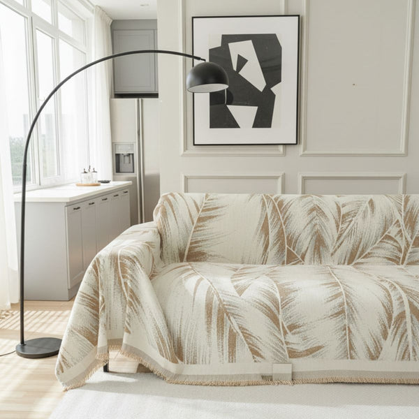 Funda de sofá – Beige Hojas