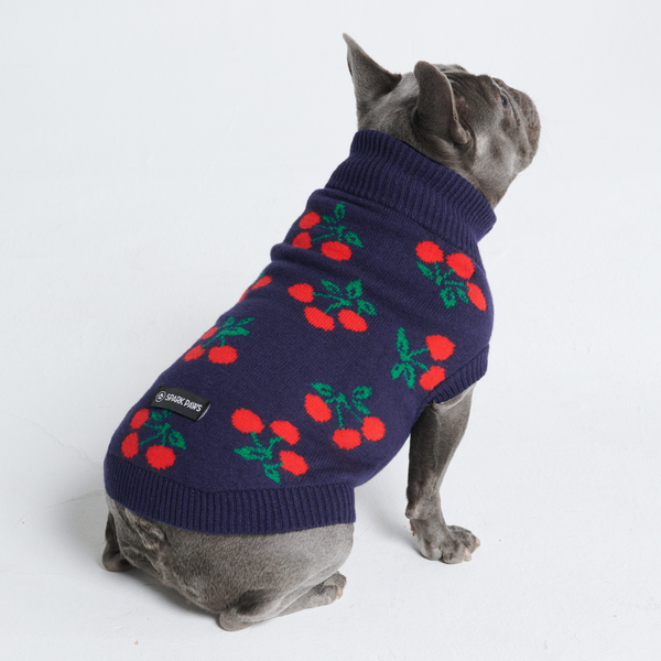 Suéter de punto para perro - Cerezas
