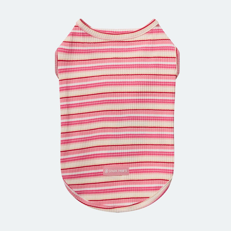 Camiseta a rayas - Rosa Rojo
