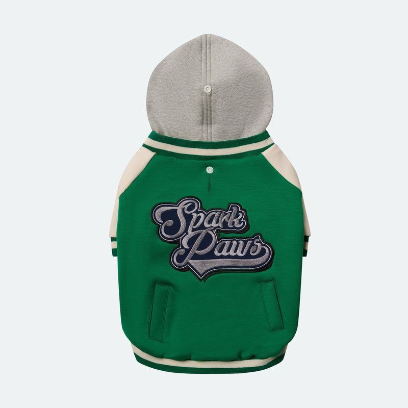 Chaqueta universitaria para perros - Verde