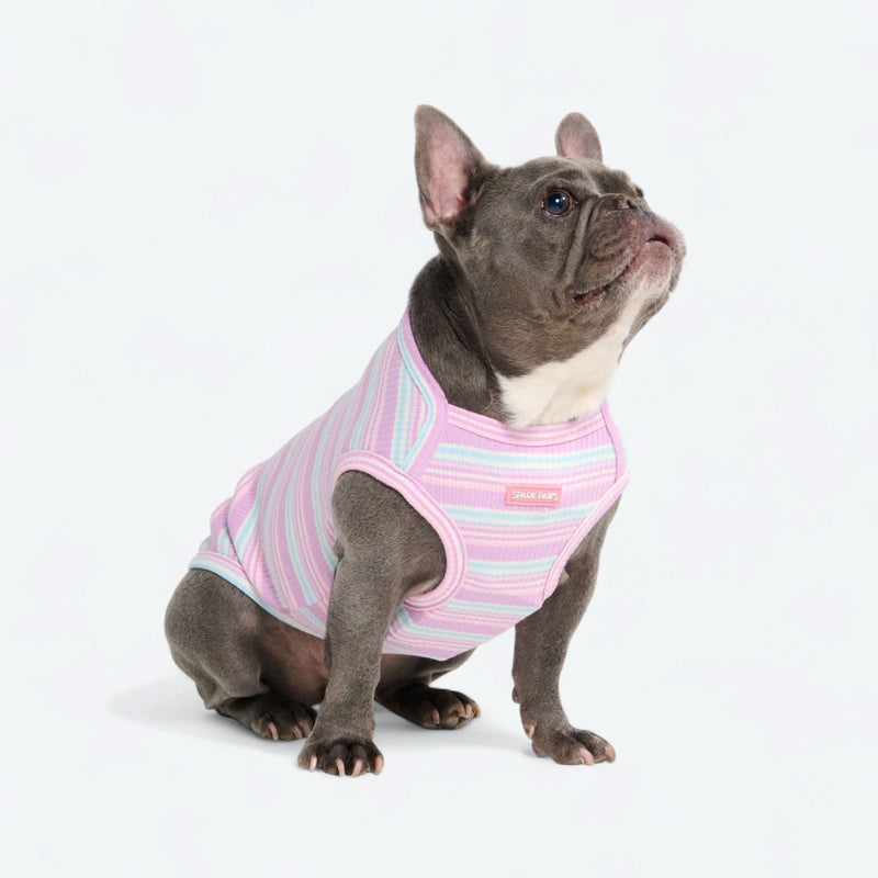 Camiseta a rayas - Púrpura Azul
