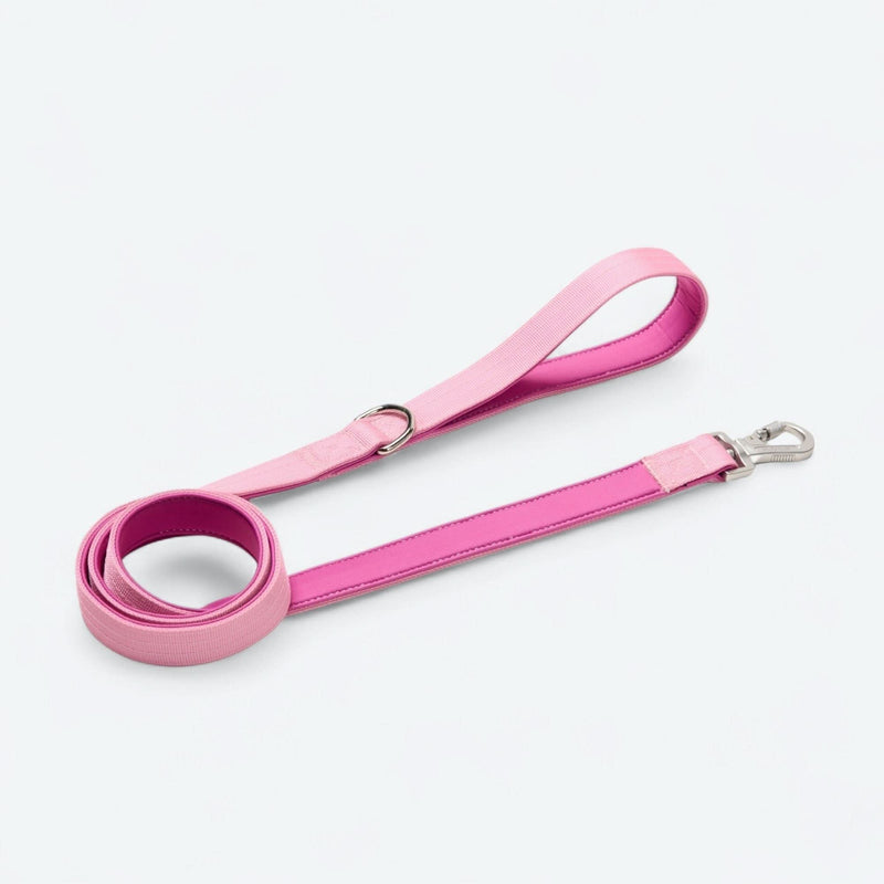 Set de correa y portabolsas para excrementos - Rosa