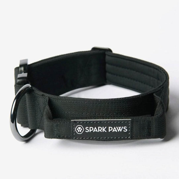 Juego de collar táctico para perros - Negro