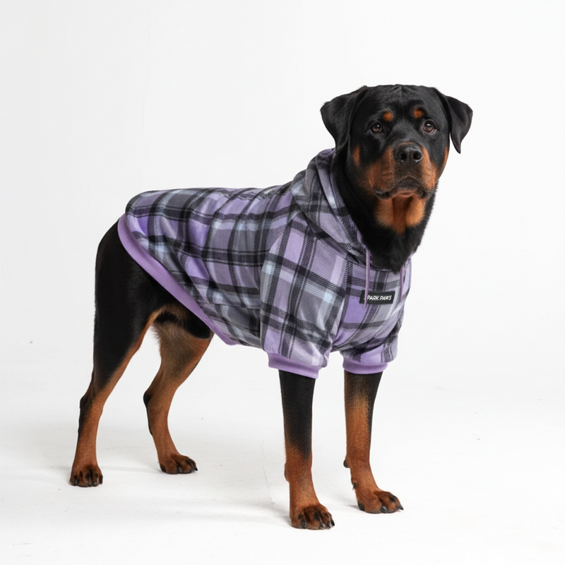 Purple Plaid Hoodie||size:4XL,5XL