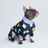 Pijama para Perros - Flores Azul Marino