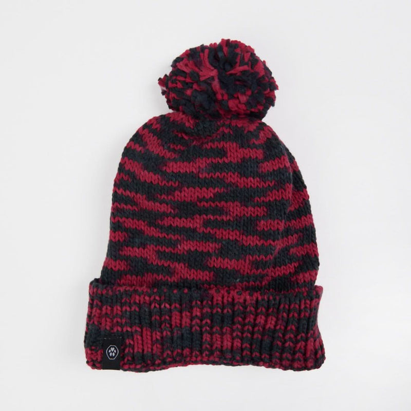 Gorro con Pompón Humano - Rojo y Negro