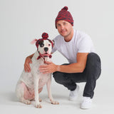 Gorro con Pompón Humano - Rojo y Negro
