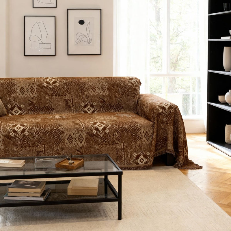 Funda de sofá – Marrón Boho Rústico