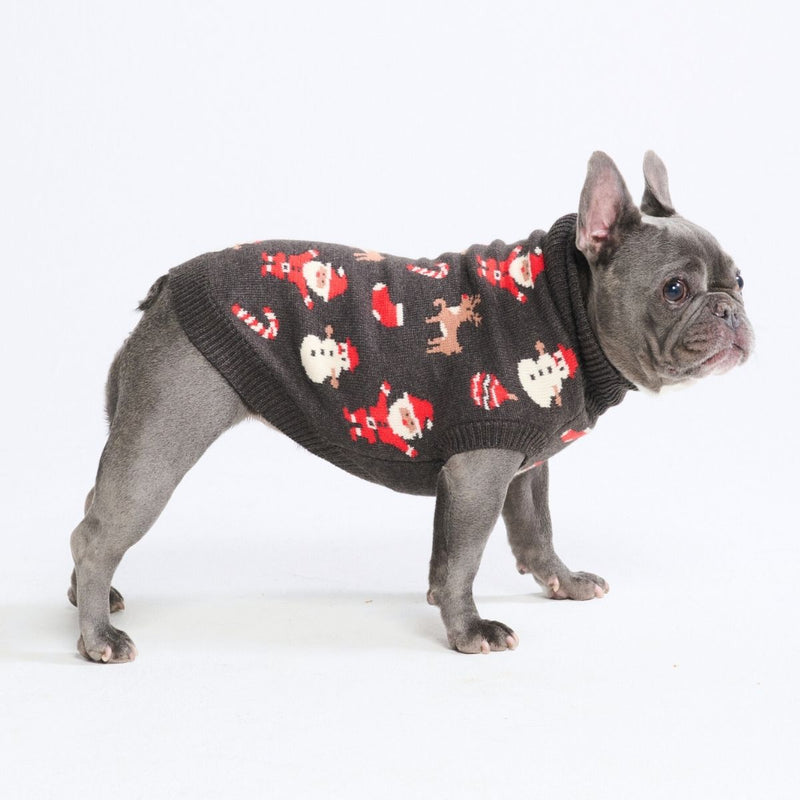 Suéter navideño tejido para perro – Papá Noel