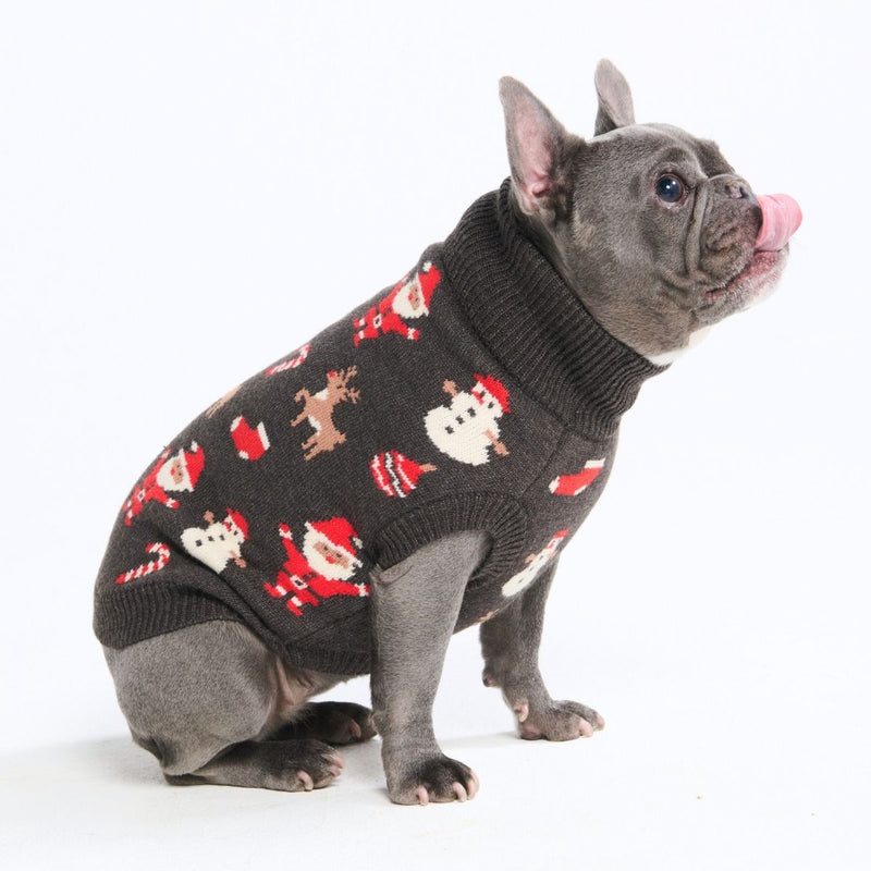 Suéter navideño tejido para perro – Papá Noel