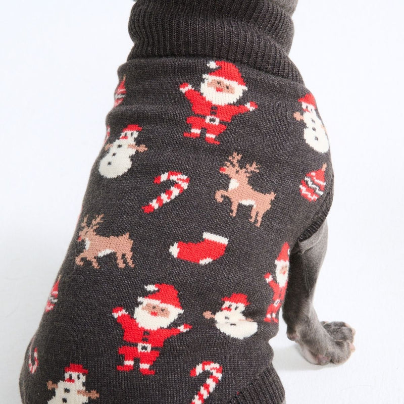 Suéter navideño tejido para perro – Papá Noel