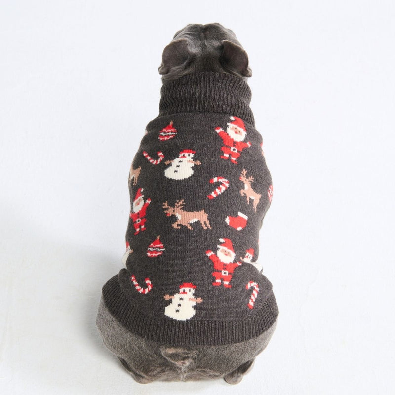 Suéter navideño tejido para perro – Papá Noel