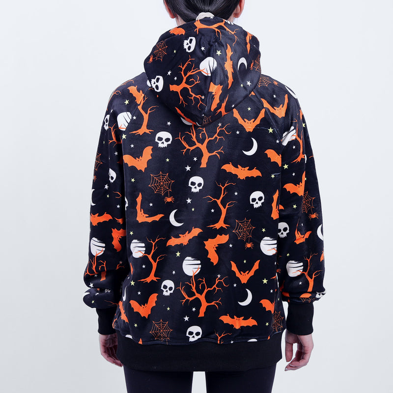 Sudadera con capucha de Halloween con forma de humano - Negro
