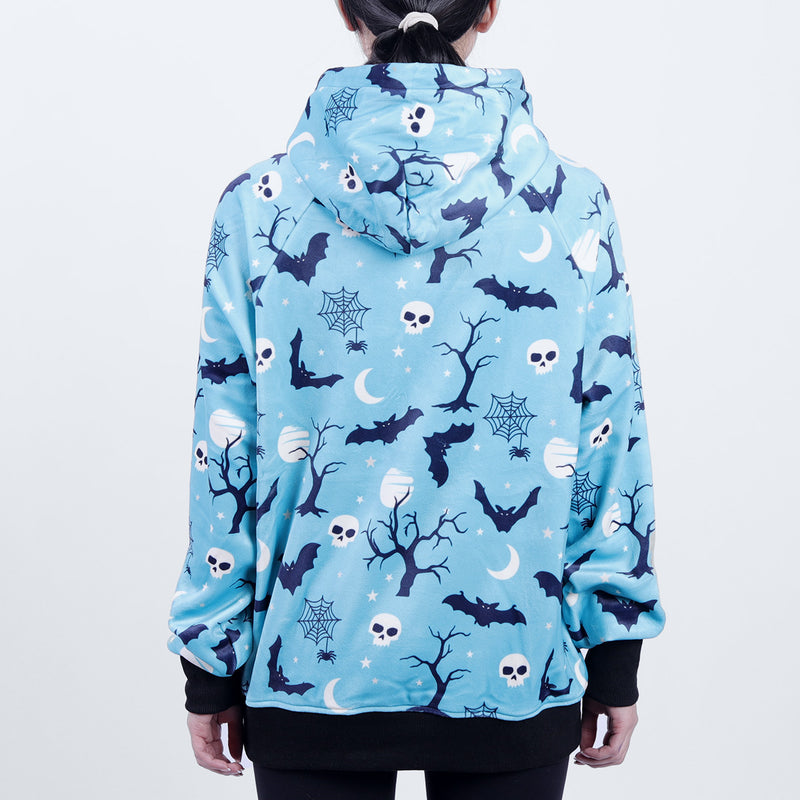 Sudadera con capucha de Halloween con forma de humano - Verde azulado