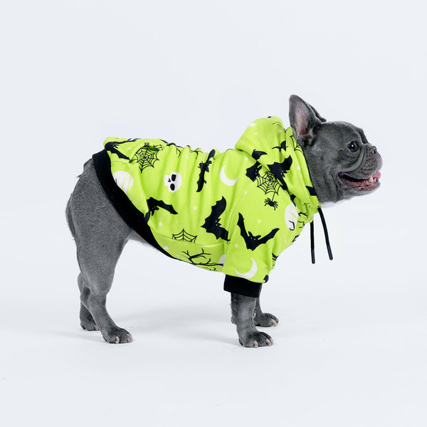 Sudadera con capucha para perro de Halloween - Neón