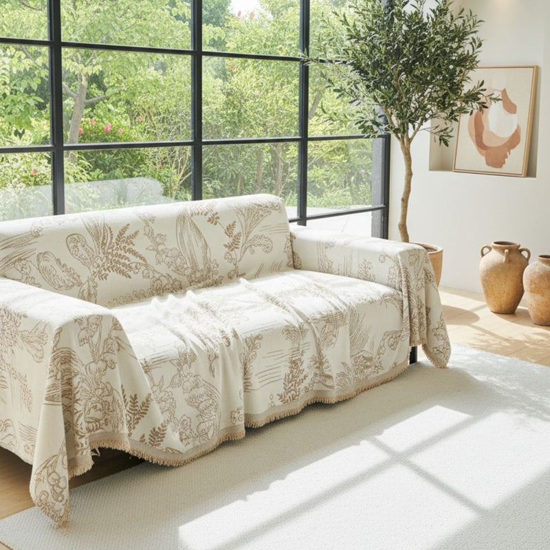 Lily Valley Beige Couch Cover