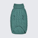 Suéter de punto de trenzas para perros - Verde pino