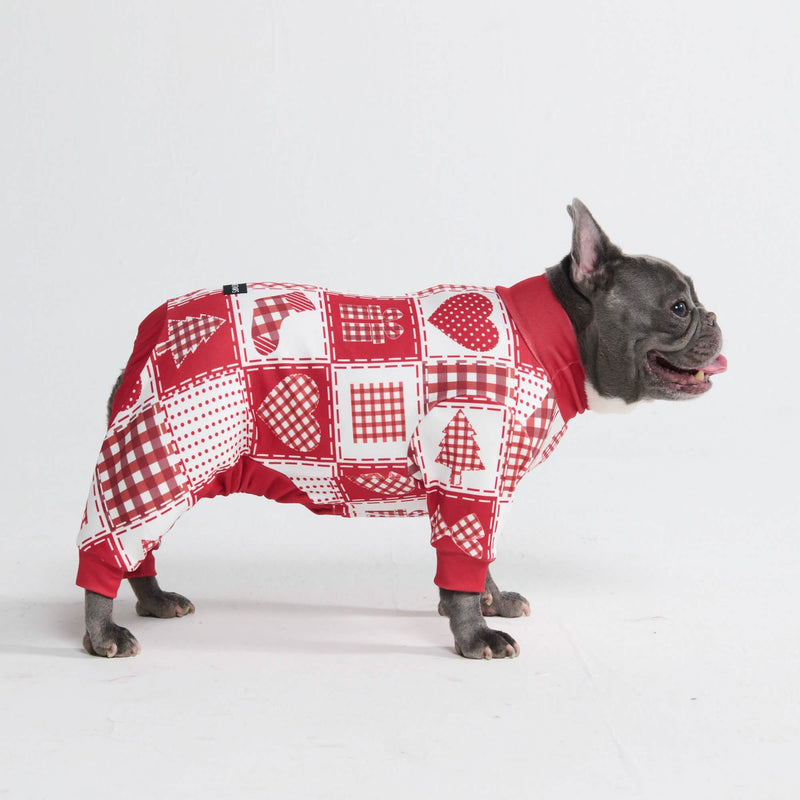 Pijama de Navidad para perro - Patchwork Festivo
