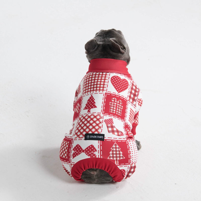 Pijama de Navidad para perro - Patchwork Festivo