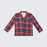 Camiseta de pijama para humano: cuadros verdes y rojos
