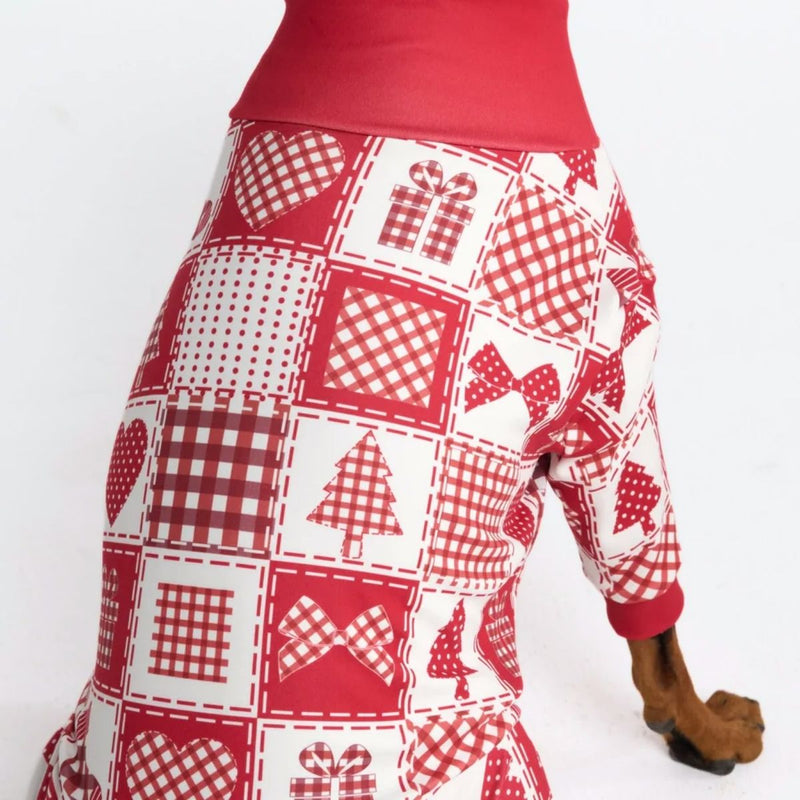 Pijama de Navidad para perro - Patchwork Festivo