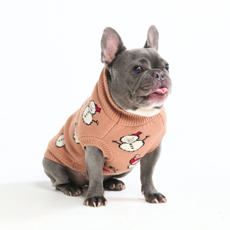 Suéter navideño tejido para perro – Papá Noel y Rudolph