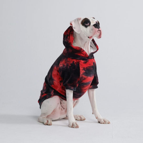 Sudadera de Terciopelo para Perros - Rojo y Negro