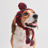 Gorro Beanie Knit Pom Pom Dog - Rojo y Negro