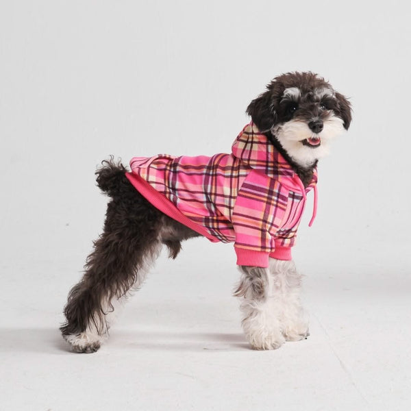 Sudadera a Cuadros para Perros - Cuadros rosados