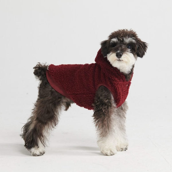 Chaqueta de perro Teddy Sherpa - Granate