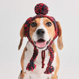 Gorro Beanie Knit Pom Pom Dog - Rojo y Negro